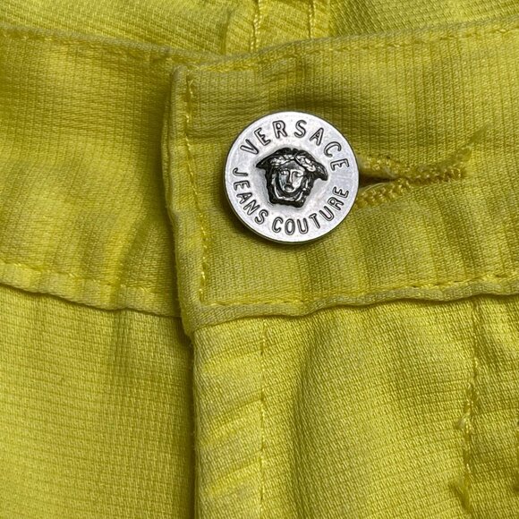 VERSACE Women's Yellow 100% Cotton High Rise Full Length Jeans Size 32/46 - Picture 10 of 16